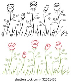 Outline of roses.