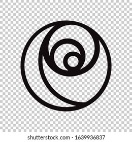 outline roses icon flat vector on transparent background