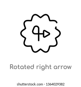 outline rotated right arrow with broken line vector icon. isolated black simple line element illustration from user interface concept. editable vector stroke rotated right arrow with broken line