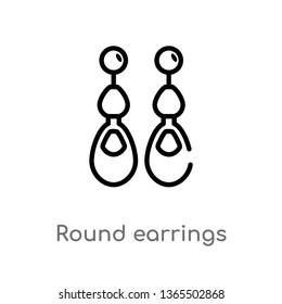outline round earrings vector icon. isolated black simple line element illustration from medical concept. editable vector stroke round earrings icon on white background