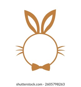 Outline of Round Easter monogram vector