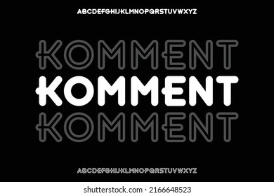 Outline rounded alphabets display font vector