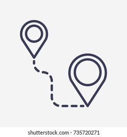 Outline route icon illustration vector symbol