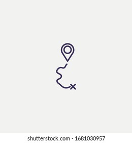 Outline route icon.route vector illustration. Symbol for web and mobile