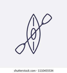 Outline rowing icon illustration,vector sport sign symbol