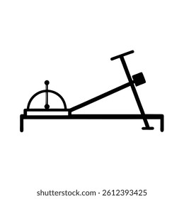 Outline of Rowing machine on white background