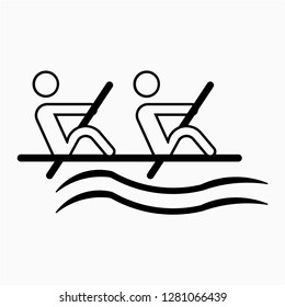 Outline rowing vector icon