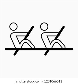 Outline rowing vector icon