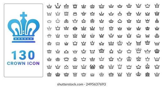 Outline royal crown icon design. Crown element. Crown vector illustration