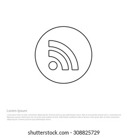 Outline Rss Feed Icon, Vector Illustration, Flat pictogram icon