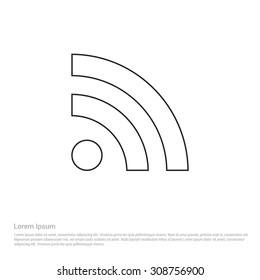 Outline Rss Icon, Vector Illustration, Flat pictogram icon