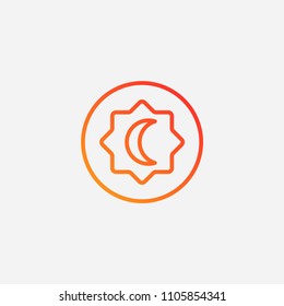 Outline rub el hizb icon,gradient illustration,vector islam sign symbol