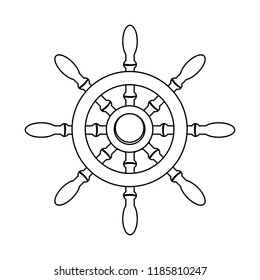 outline rudder ship object to marine navigation