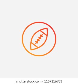 Outline rugby icon,gradient illustration,vector sport sign symbol
