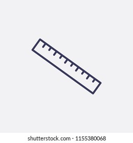 Outline ruler icon illustration,vector school supplies sign symbol