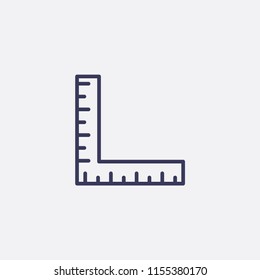 Outline ruler icon illustration,vector school supplies sign symbol