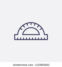 Outline ruler icon illustration,vector school sign symbol