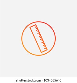 Outline ruler icon.gradient illustration isolated vector sign symbol