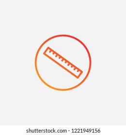 Outline ruler icon,gradient illustration,vector supplies  sign symbol