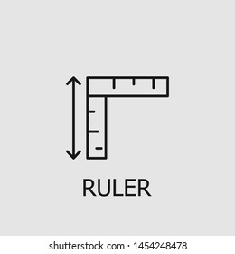 Outline ruler vector icon. Ruler illustration for web, mobile apps, design. Ruler vector symbol.