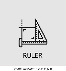 Outline ruler vector icon. Ruler illustration for web, mobile apps, design. Ruler vector symbol.