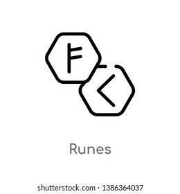 outline runes vector icon. isolated black simple line element illustration from magic concept. editable vector stroke runes icon on white background