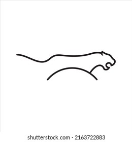Outline Running Tiger Design Logo Template Vector Illustrations
