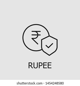 Outline rupee vector icon. Rupee illustration for web, mobile apps, design. Rupee vector symbol. svg
