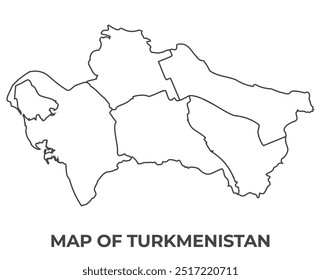 Outline Russia map with borders of region vector illustration