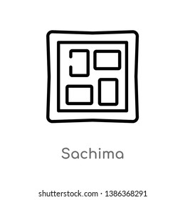 outline sachima vector icon. isolated black simple line element illustration from food and restaurant concept. editable vector stroke sachima icon on white background
