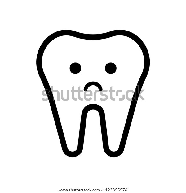 Outline Sad Tooth Icon Black Vector Stock Vector (Royalty Free ...