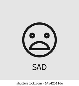 Outline sad vector icon. Sad illustration for web, mobile apps, design. Sad vector symbol.