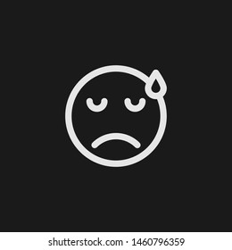 Outline sad vector icon. Sad illustration for web, mobile apps, design. Sad vector symbol.