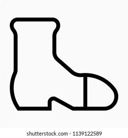 Outline safety boot pixel perfect vector icon