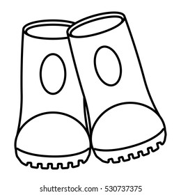 outline safety boot protective work sign vector illustration eps 10