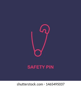 Outline safety pin icon.safety pin vector illustration. Symbol for web and mobile