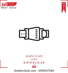 Outline safety-belt Icon. safety-belt icon vector isolated on white background. Graphic design, material-design, Best sellers icons, mobile application, UI UX design, EPS 10 format vector