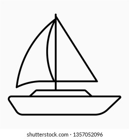 Outline sailboat vector icon