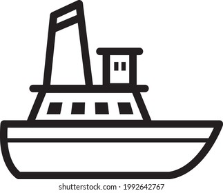 Outline Sailing Boat Vector Icon Isolated Stock Vector (royalty Free 