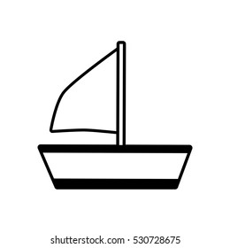 outline sailing ship recreation travel beach vector illustration eps 10
