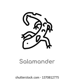 outline salamander vector icon. isolated black simple line element illustration from animals concept. editable vector stroke salamander icon on white background