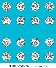 Outline sales discount stickers collection vector

