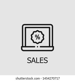 Outline sales vector icon. Sales illustration for web, mobile apps, design. Sales vector symbol.