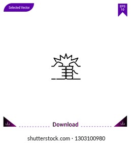 Outline salute icon isolated on white background. Line pictogram. Graphic design, mobile application. Editable stroke. EPS10 format vector illustration