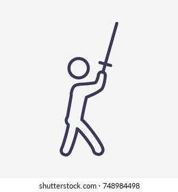 Outline samurai icon illustration vector symbol