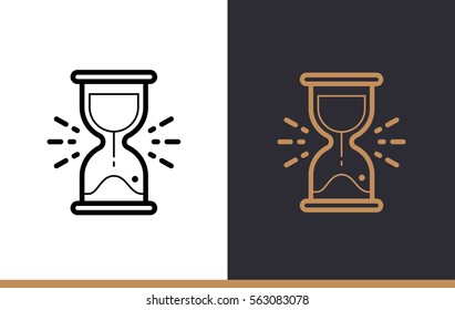 Outline sand clock icon for startup business. Vector line icons suitable for info graphics, print media and interfaces