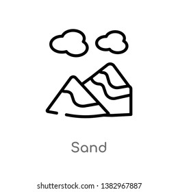 outline sand vector icon. isolated black simple line element illustration from general concept. editable vector stroke sand icon on white background