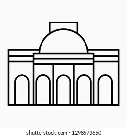 Outline Sanssouci palace vector icon