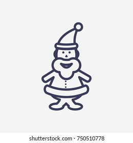Outline santa claus icon illustration vector symbol