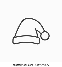 Outline santa hat icon. Santa hat vector illustration. Symbol for web and mobile